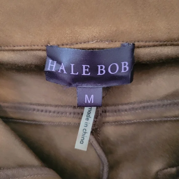 Hale Bob Faux Suede Leggings Tan Camel Pull On Size Medium - Picture 3 of 4